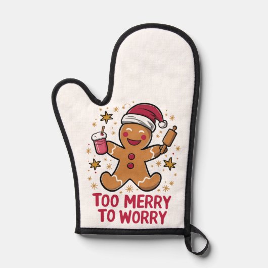 クリスマスメリーに食べ過おもしろいぎる 鍋つかみ (正面)