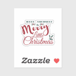 クリスマスメリーのステッカーを持っている シール