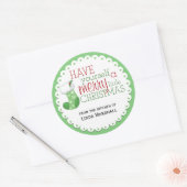 クリスマスメリーのステッカーを持っている ラウンドシール (封筒)