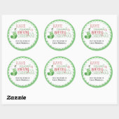 クリスマスメリーのステッカーを持っている ラウンドシール (シート)