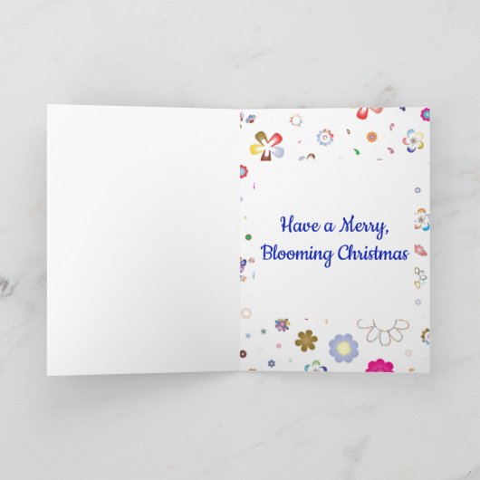 クリスマスメリーのフローラの木が咲く シーズンカード (内部)