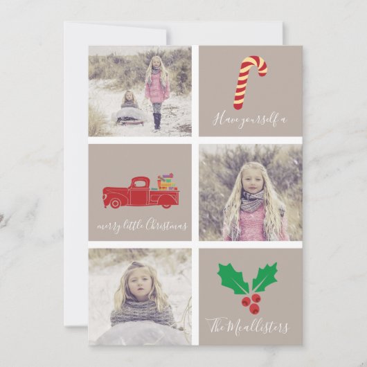 クリスマスメリーのブロック写真を撮る シーズンカード (正面)