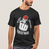 クリスマスメリーの不適切な男性の成人の開始 Tシャツ (正面)