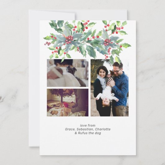 クリスマスメリーの全フォトカパーソナライズされたード 招待状 (裏面)