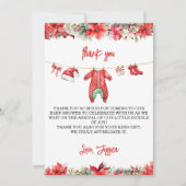 クリスマスメリーの小さな赤ちゃんシャワーありがとう 招待状 (正面)