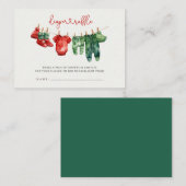 クリスマスメリーの小さな赤ちゃんシャワーおむつラッフル エンクロージャーカード (正面/裏面)