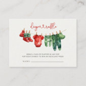 クリスマスメリーの小さな赤ちゃんシャワーおむつラッフル エンクロージャーカード (正面)