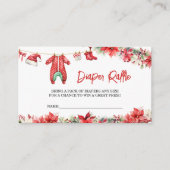 クリスマスメリーの小さな赤ちゃんシャワーおむつラッフル エンクロージャーカード (正面)