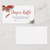 クリスマスメリーの小さな赤ちゃんシャワーおむつラッフル エンクロージャーカード (正面/裏面)