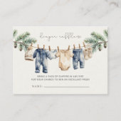 クリスマスメリーの小さな赤ちゃんシャワーおむつラッフル エンクロージャーカード (正面)