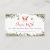 クリスマスメリーの小さな赤ちゃんシャワーおむつラッフル エンクロージャーカード (正面)