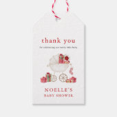 クリスマスメリーの小さな赤ちゃんシャワーギフトメッセージカード ギフトタグ (正面)