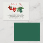 クリスマスメリーの小さな赤ちゃんシャワーブックリクエスト エンクロージャーカード (正面/裏面)