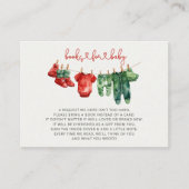 クリスマスメリーの小さな赤ちゃんシャワーブックリクエスト エンクロージャーカード (正面)