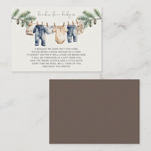 クリスマスメリーの小さな赤ちゃんシャワーブックリクエスト エンクロージャーカード (正面/裏面)