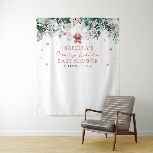クリスマスメリーの小さな赤ちゃんシャワー写真ブース タペストリー (インサイチュ)