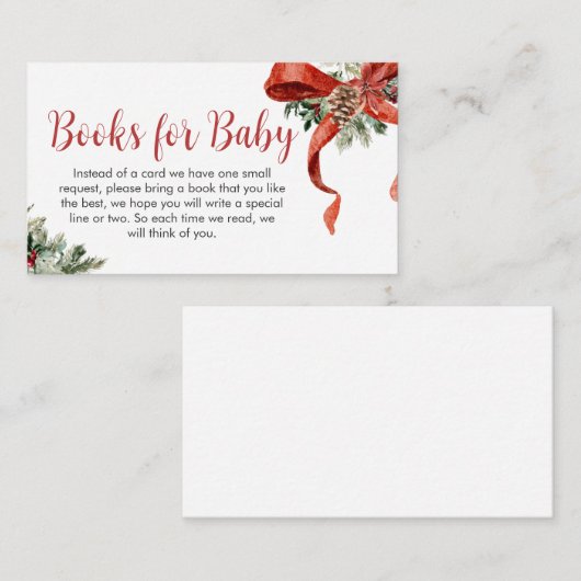 クリスマスメリーの小さな赤ちゃんシャワー本ベビー エンクロージャーカード (正面/裏面)