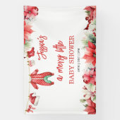 クリスマスメリーの小さな赤ちゃんシャワー歓迎サイン 横断幕 (縦)