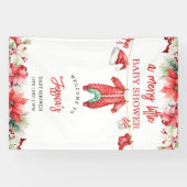 クリスマスメリーの小さな赤ちゃんシャワー歓迎サイン 横断幕 (横)