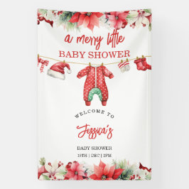 クリスマスメリーの小さな赤ちゃんシャワー歓迎サイン 横断幕