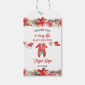 クリスマスメリーの小さな赤ちゃんシャワー男女兼用 ギフトタグ (正面)