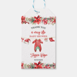 クリスマスメリーの小さな赤ちゃんシャワー男女兼用 ギフトタグ