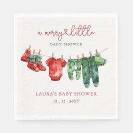 クリスマスメリーの小さな赤ちゃんシャワー男女兼用 スタンダードランチョンナプキン