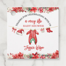 クリスマスメリーの小さな赤ちゃんシャワー男女兼用 フェイバータグ