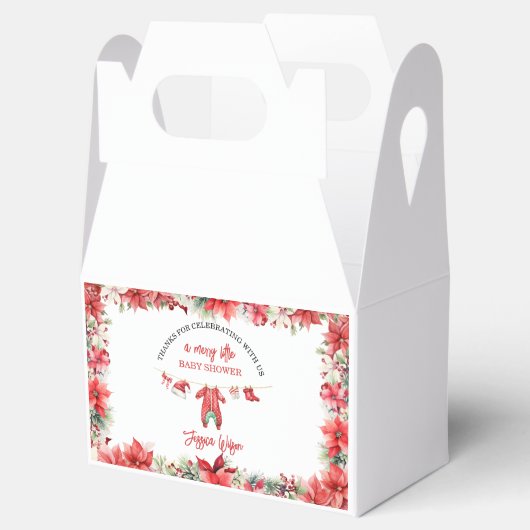 クリスマスメリーの小さな赤ちゃんシャワー男女兼用 フェイバーボックス (オープン)