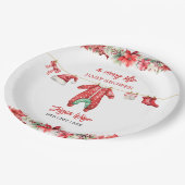クリスマスメリーの小さな赤ちゃんシャワー男女兼用 ペーパープレート (アングル)
