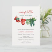 クリスマスメリーの小さな赤ちゃんシャワー男女兼用 招待状 (スタンド正面)