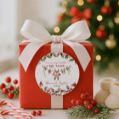 クリスマスメリーの小さな赤ちゃんシャワー ラウンドシール