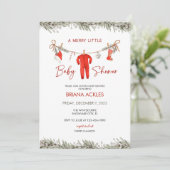 クリスマスメリーの小さな赤ちゃんシャワー 招待状 (スタンド正面)