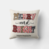 クリスマスメリーの明るいキャンディーの杖の名前 クッション (裏面)