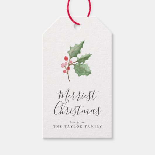 クリスマスメリーの緑 ギフトタグ (正面)
