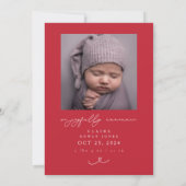 クリスマスメリーの誕生写真の発表 招待状 (裏面)