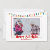 クリスマスメリーの雪と明るいフォトライト シーズンカード (正面)