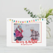 クリスマスメリーの雪と明るいフォトライト シーズンカード (スタンド正面)