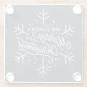 クリスマスメリーをお過ごし – Snowflake ガラスコースター (裏面)