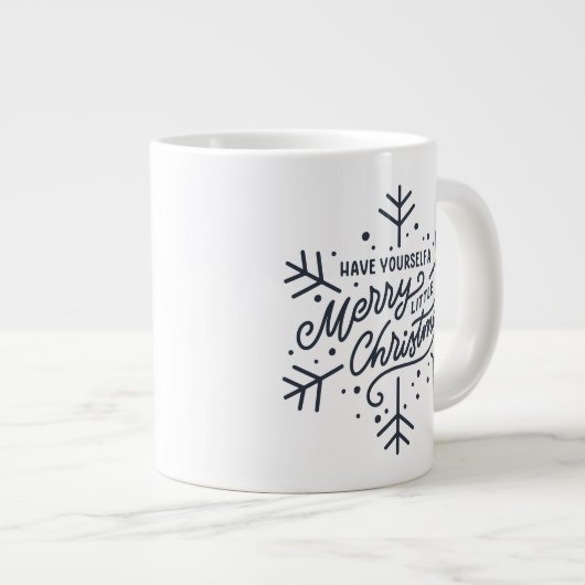 クリスマスメリーをお過ごし – Snowflake ジャンボコーヒーマグカップ (正面右)