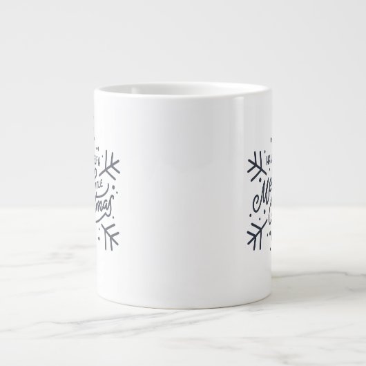 クリスマスメリーをお過ごし – Snowflake ジャンボコーヒーマグカップ (正面)