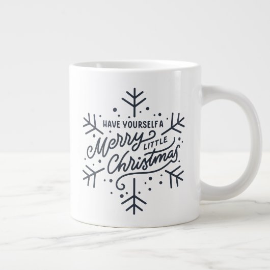 クリスマスメリーをお過ごし – Snowflake ジャンボコーヒーマグカップ (右)