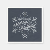 クリスマスメリーをお過ごし – Snowflake スタンダードカクテルナプキン (正面)