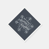 クリスマスメリーをお過ごし – Snowflake スタンダードカクテルナプキン (角)