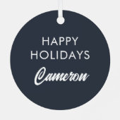 クリスマスメリーをお過ごし – Snowflake メタルオーナメント (裏面)