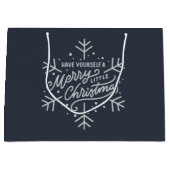 クリスマスメリーをお過ごし – Snowflake ラージペーパーバッグ (正面)