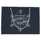 クリスマスメリーをお過ごし – Snowflake ラージペーパーバッグ (裏面)