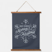 クリスマスメリーをお過ごし – Snowflake 吊り下げ型タペストリー (正面)