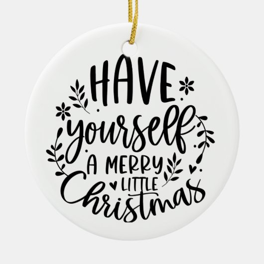 クリスマスメリーを少しモダン過ごす セラミックオーナメント (正面)