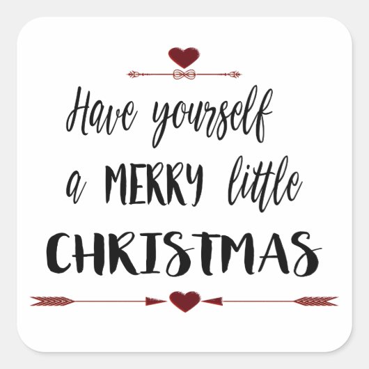 クリスマスメリーを少し過ごす スクエアシール (正面)